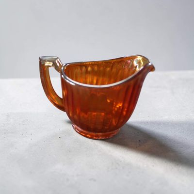 Amber Carnival Glass Milk Jug