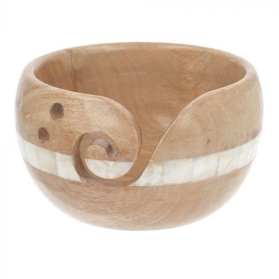 Scheepjes Yarn bowl mango wood and pearl 15x9cm