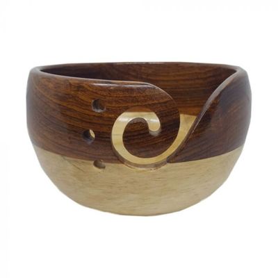 Scheepjes Yarn bowl rosewood and pinewood 14x8cm