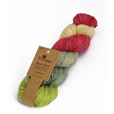 Broadway Hand Dyed, 4ply, 75% superwash merino/25% nylon, sock yarn