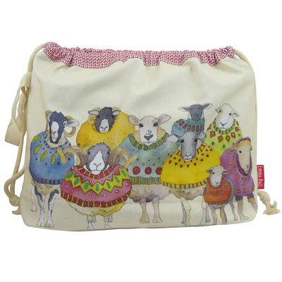 Emma Ball &quot;Sheep in Sweaters II&quot; Drawstring Bag