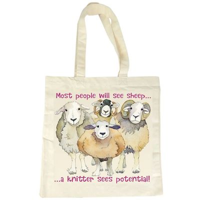 Emma Ball &quot;Sheep Potential&quot; - Cotton Canvas Bag
