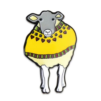 Emma Ball Pin in a Tin &quot;Sheep in Yellow Sweater&quot;