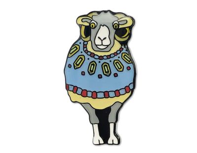 Emma Ball Pin in a Tin &quot;Woolly Sheep in Blue Sweater&quot;