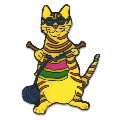 Emma Ball Pin in a Tin &quot;Knitting Cat&quot; or without a tin