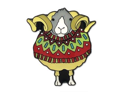 Emma Ball &quot;Woolly Sheep in Red Sweater&quot; Enamel Pin