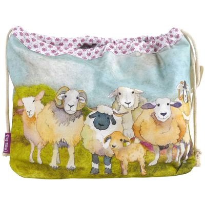 Emma Ball &quot;Felted Sheep&quot; Drawstring Bag
