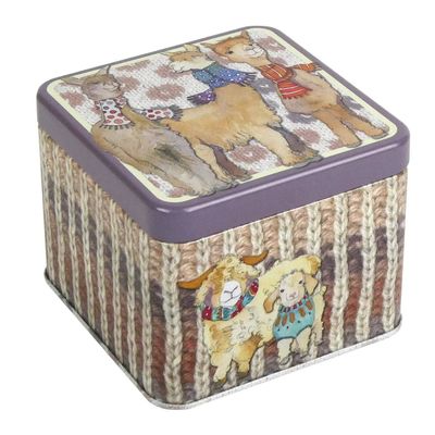 Emma Ball &quot;Alpacas and Friends&quot; Small Square Tin
