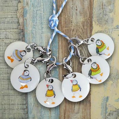 Emma Ball &quot;Woolly Puffin&quot; Crochet Stitch Markers Set