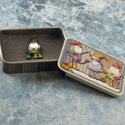Emma Ball &quot;Knitting Gnome&quot; Pin in a Tin