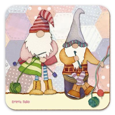 Emma Ball &quot;Knitting Gnomes&quot; Single Coaster