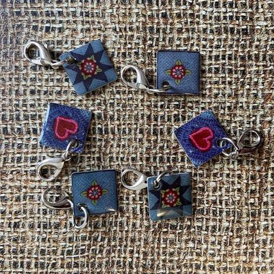 Janie Crow &quot;Indigo Dreams&quot; Crochet Stitch Markers (set of 6)