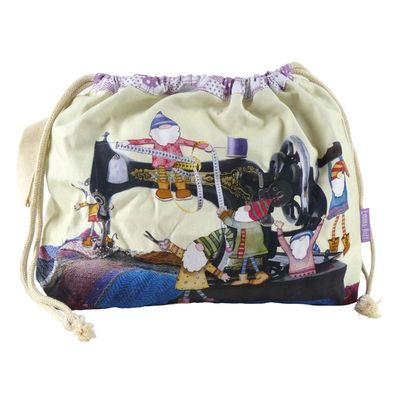 Emma Ball &quot;Sewing Gnomes&quot; Drawstring Bag