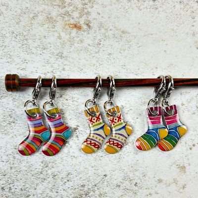 Sock Crochet Stitch Markers (set of 6) by Emma Ball