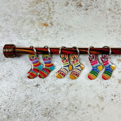 Sock Stitch Markers (set of 6) by Emma Ball