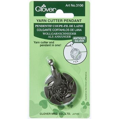 Clover Yarn Cutter Pendant - Antique Silver