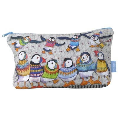 Emma Ball &quot;Woolly Puffins II&quot; Zipped Pouch