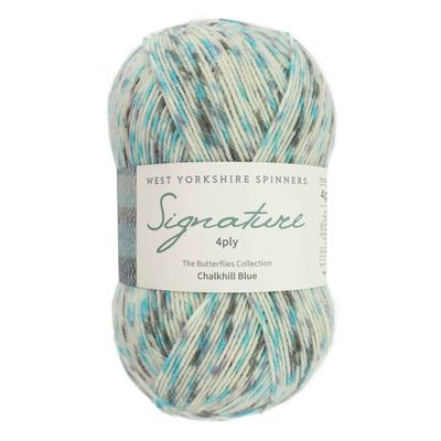 Signature 4ply Butterflies, 35% Bluefaced Leicester sock yarn
