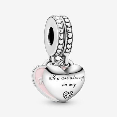 Mother &amp; Daughter Hearts Dangle Charm