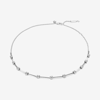 Sparkling Pave Collier Bars Necklace