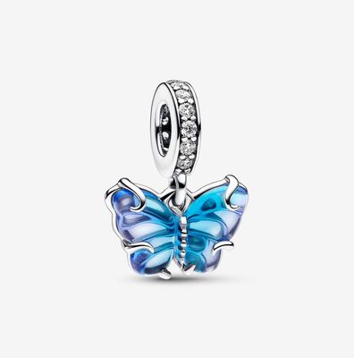 Butterfly Bi-Colour Blue Murano Glass Charm
