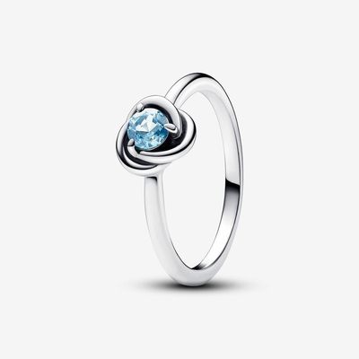 March Crystal Birthstone Eternity Circle Ring