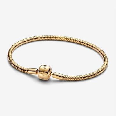 Barrel Clasp Snake Chain Bracelet Gold-Plated