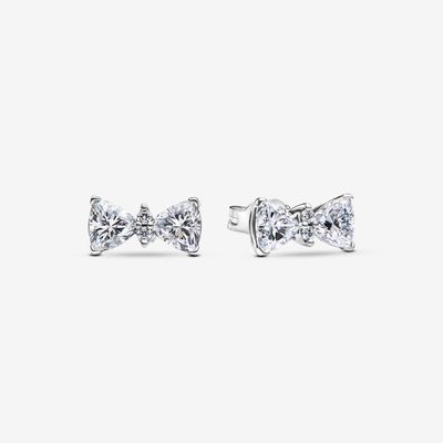 Sparkling Bow Stud Earrings