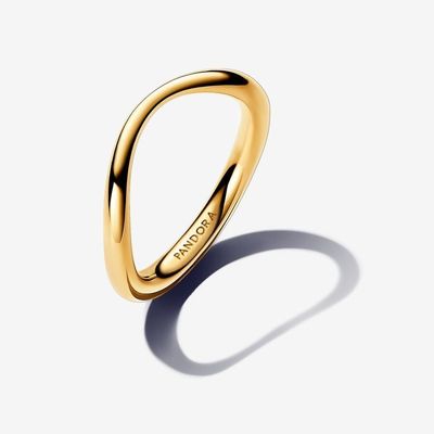 Organically Shaped Band Ring Gold Plated