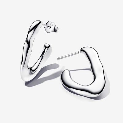 Organically V-shaped Open Hoop Earrings