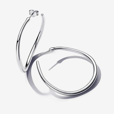 Organically Shaped 42 mm Open Hoop Earrings