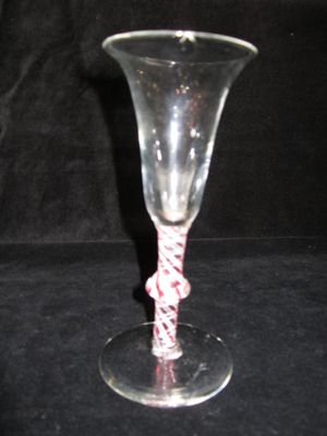 Georgian Drinking Glass With Coloured Stem