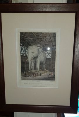 Engraving Of Elephant-Model At The Place De La Bastille, Paris