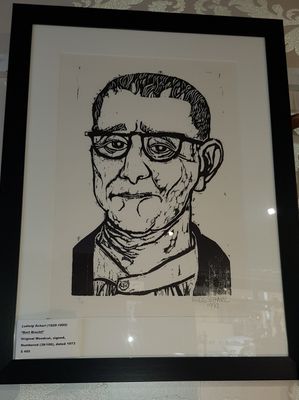 Ludwig Scharl, Portrait Of Bertold Brecht, Woodcut