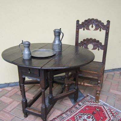 17th C Style English Oak Chair   SOLD