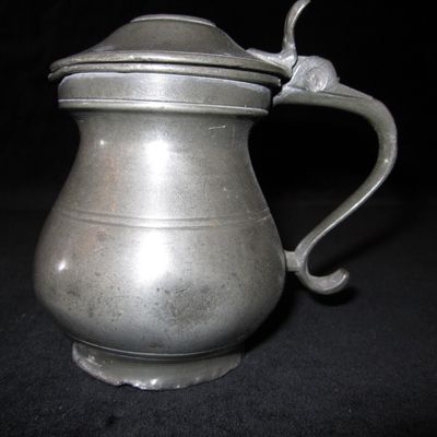 Small Lidded Pewter Flagon