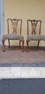 Pair of grand Chippendale style chairs