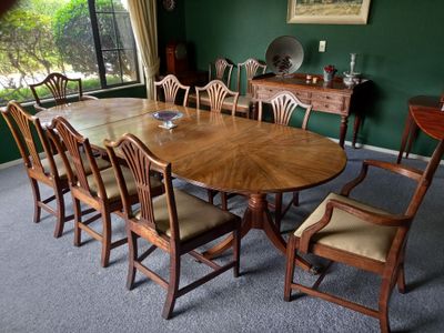 Regency Dining Table &amp; Hepplewhite Chairs