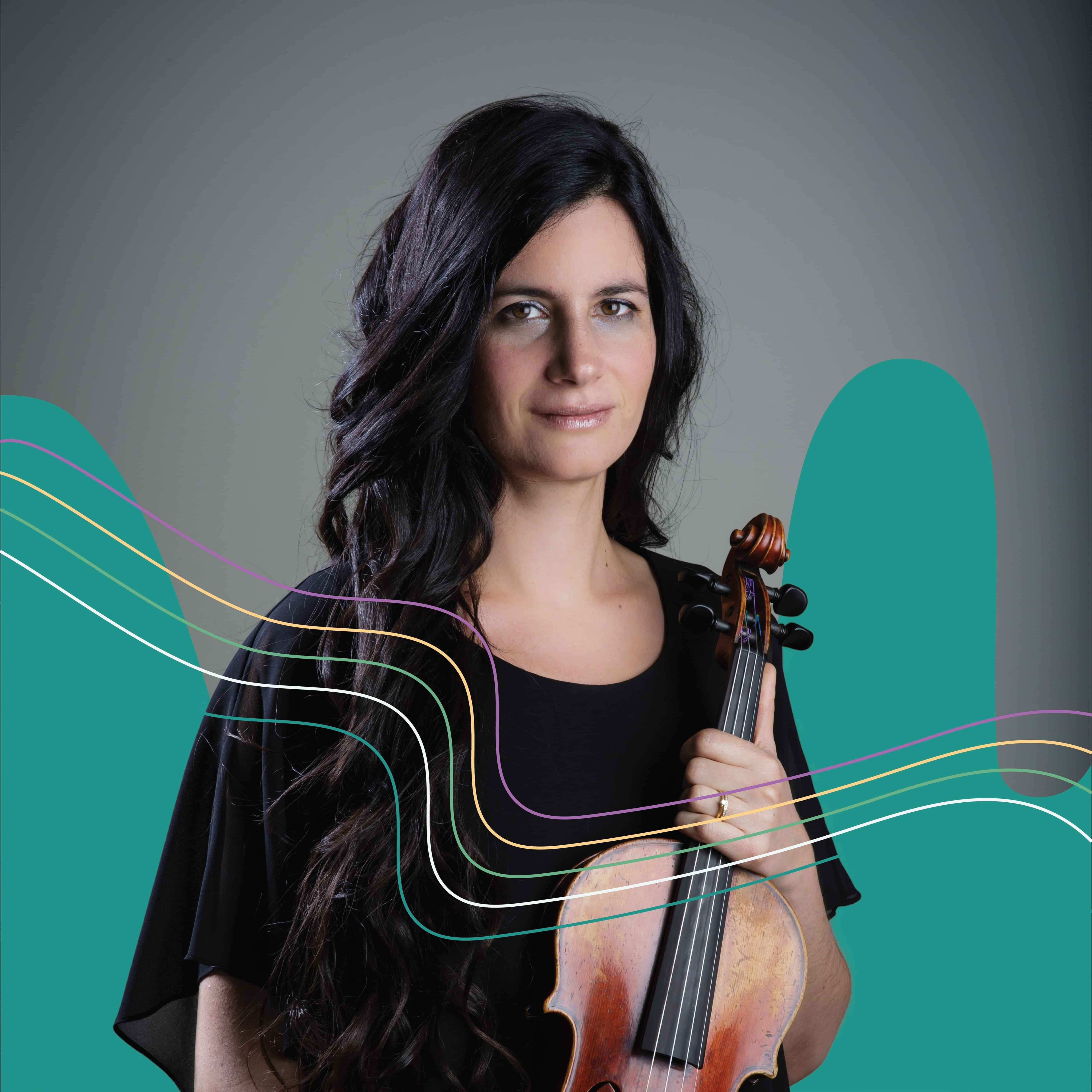Lara Hall holding violin