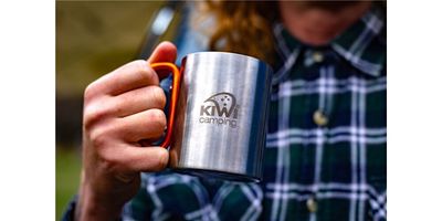 Kiwi Stainless Steel Mug With Carabiner Handle
