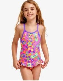 Toddler Girl&#039;s Belted Frill One Piece Flower Bed