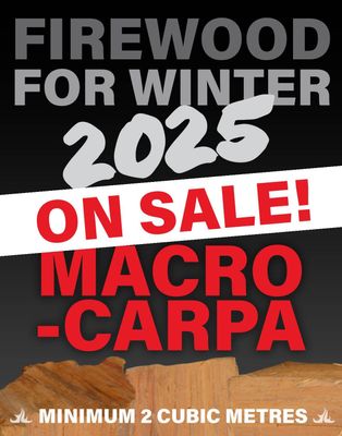 MACROCARPA - WINTER 2025 FIREWOOD - per cubic metre: