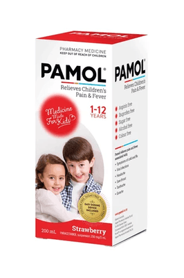 Pamol 250mg Colour Free Strawberry 200ml