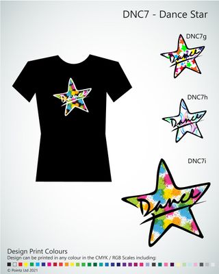 Dance Tshirt printed with &quot;Dance Star&quot; design