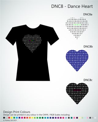 Dance Tshirt printed with &quot;Dance Heart&quot; design