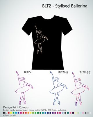 Ballet Tshirt printed with &quot;Stylised Ballerina&quot; Design