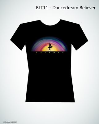 Ballet Tshirt printed with &quot;Dancedream Believer&quot; Design