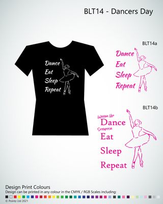 Ballet Tshirt printed with &quot;Dancer&#039;s Day&quot; Design