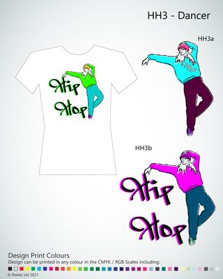 HipHop Tshirt printed with a variety of &quot;Hiphop Dancer&quot; designs