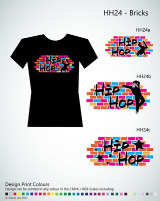 HipHop Tshirt printed with a variety of &quot;Bricks&quot; designs